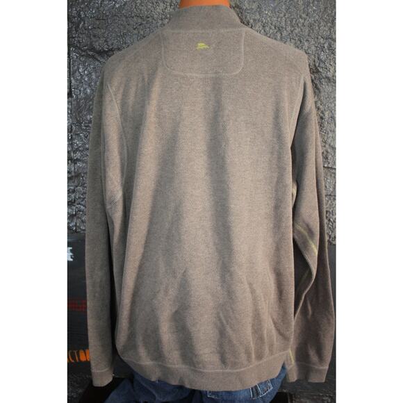 Tommy Bahama Men’s XXL 100% Cotton Quarter-Zip Pullover – Taupe Brown - Picture 6 of 12